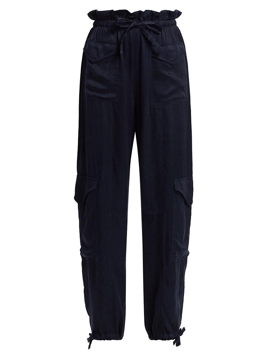 Womens Washed Twill Paperbag Pants Size 0 Product Image