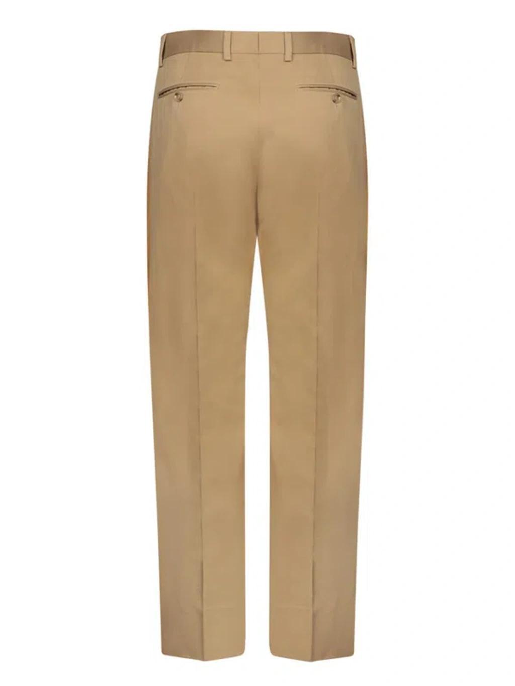 GUCCI Cotton Trousers In Beige Product Image