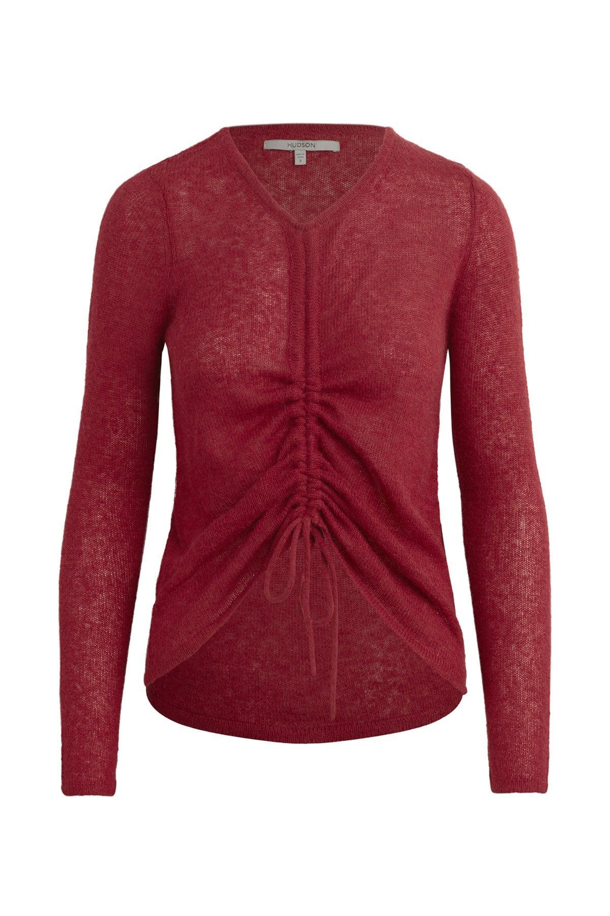 Ruched Long Sleeve Sweater Female Product Image