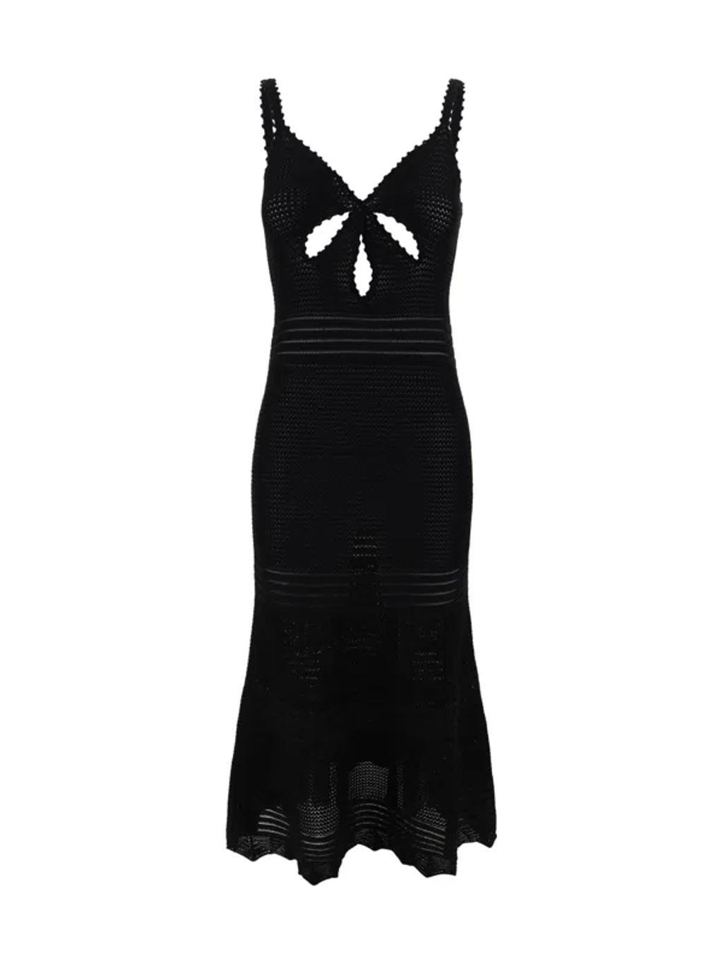 Crochet Midi Dress In Black Product Image