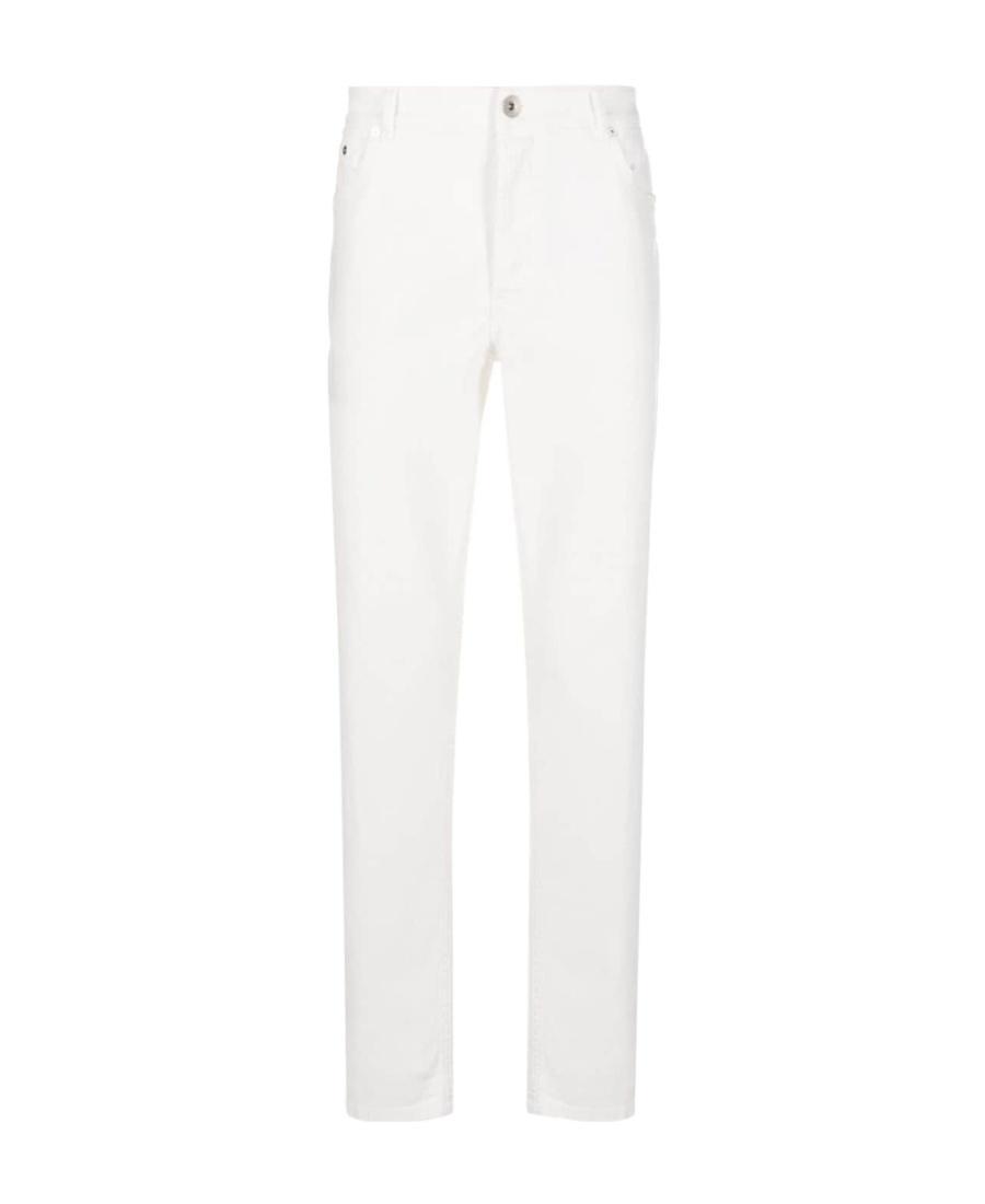 BRUNELLO CUCINELLI Mid-rise Cotton Straight Jeans In White Product Image