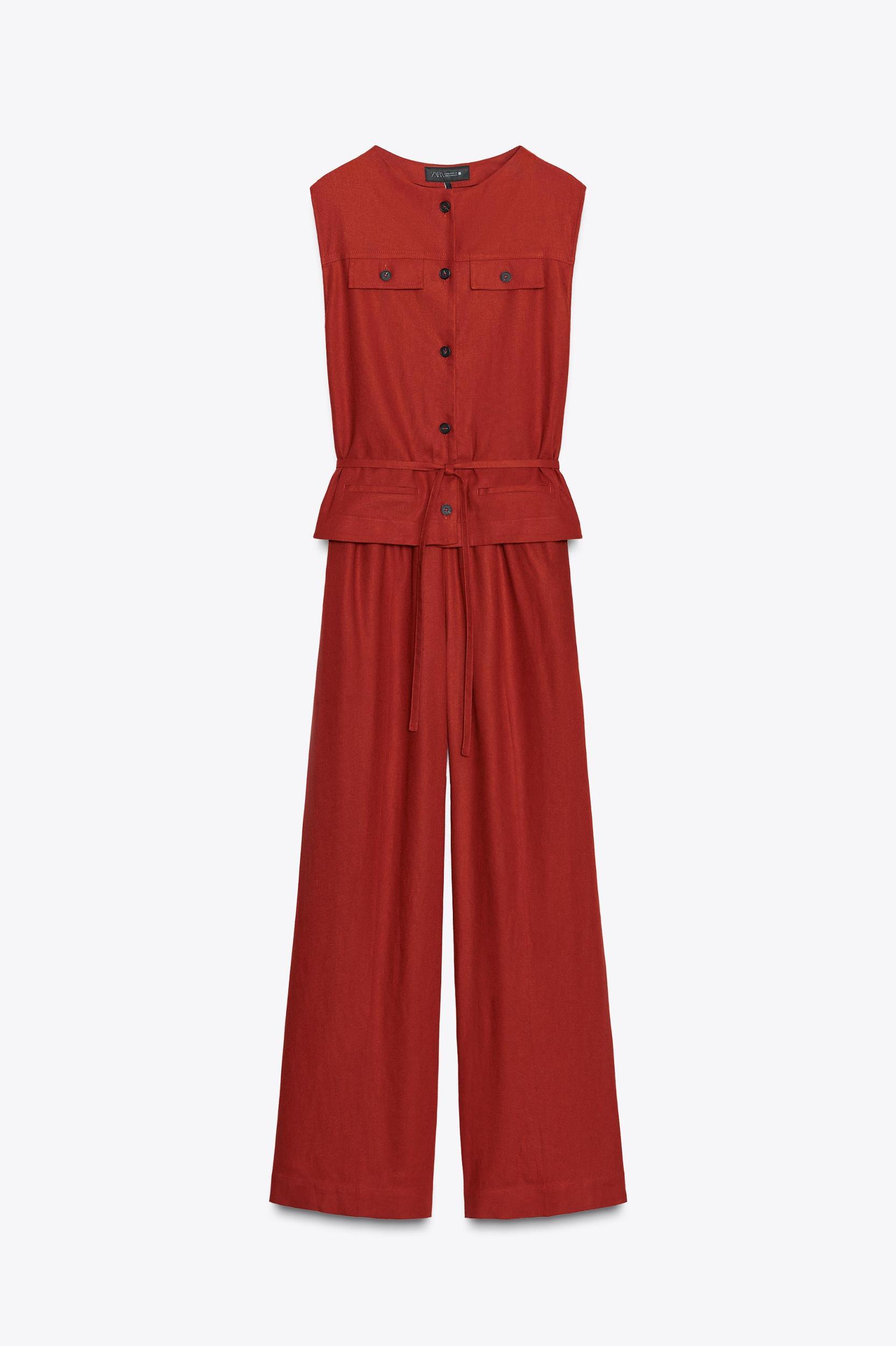 LINEN STRAPLESS JUMPSUIT Product Image
