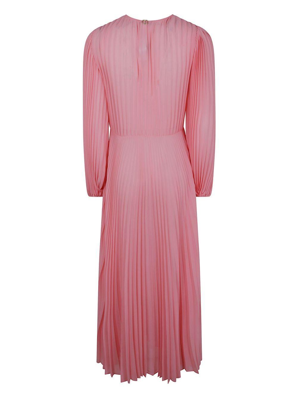 pleated georgette midi dress Product Image