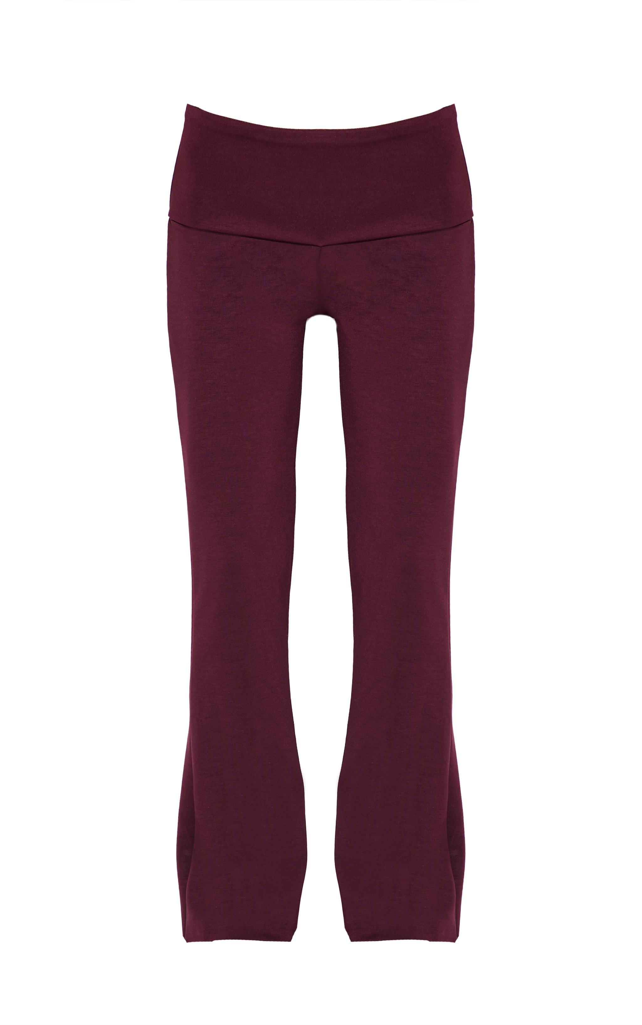 Burgundy Premium Soft Touch Foldover Yoga Flares Product Image