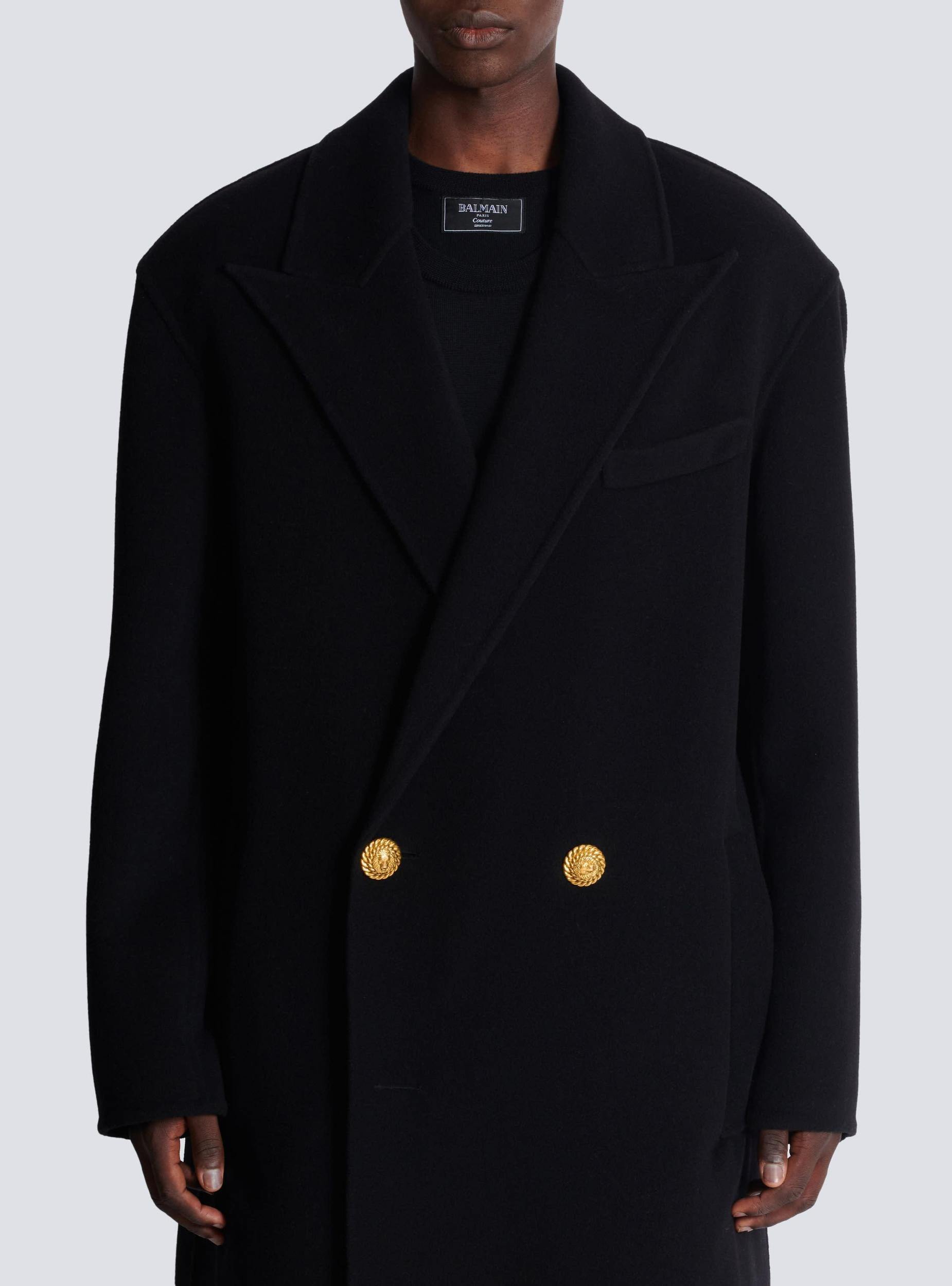 Long coat in double-faced wool Product Image