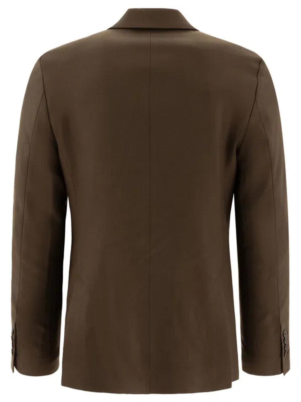 AMI ALEXANDRE MATTIUSSI Chocolate Wool Blazer In Brown Product Image