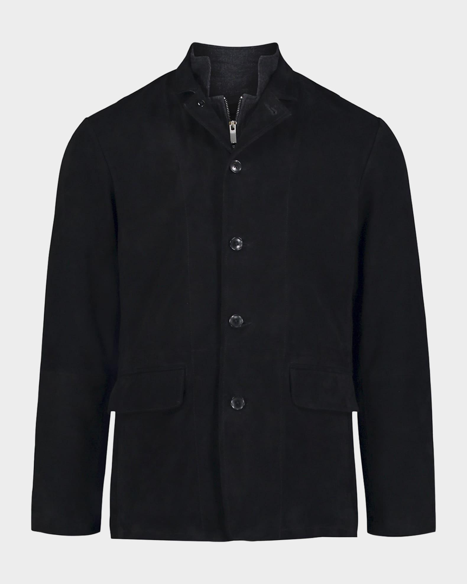 Mens Buttoned Suede Jacket Product Image