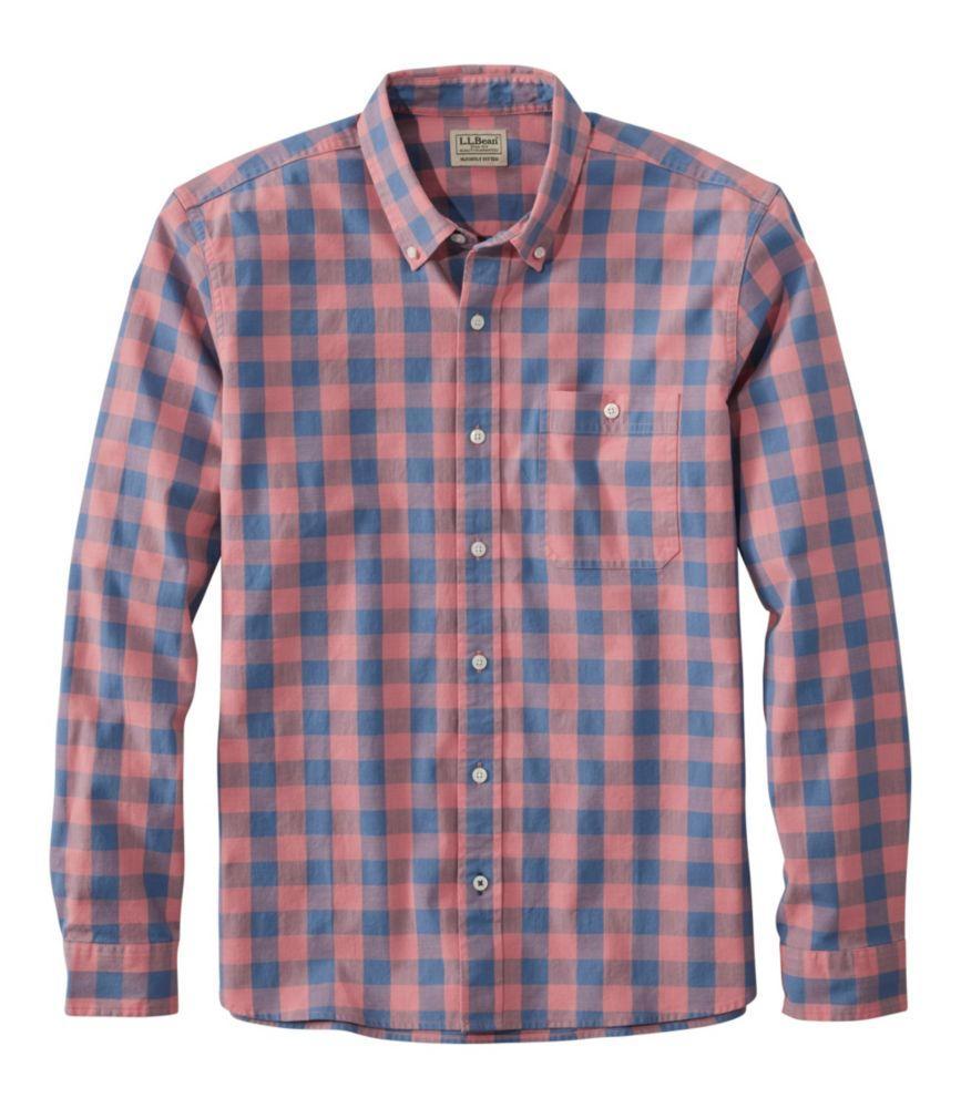 
                            Men's Comfort Stretch® Chambray Shirt, Long-Sleeve, Slightly Fitted Untucked Fit, Plaid
                         Product Image