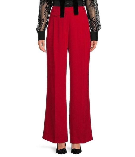A Loves A Woven Suiting High Rise Coin Pocket Pleated Front Point Hem Pants Product Image