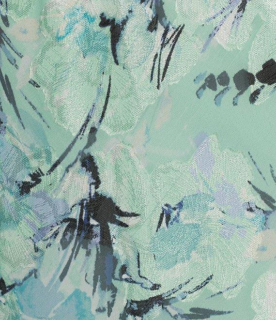 Alex Evenings Chiffon V-Neck Short Sleeve Tulip Overlay High-Low Hem Fit and Flare Midi Dress Product Image