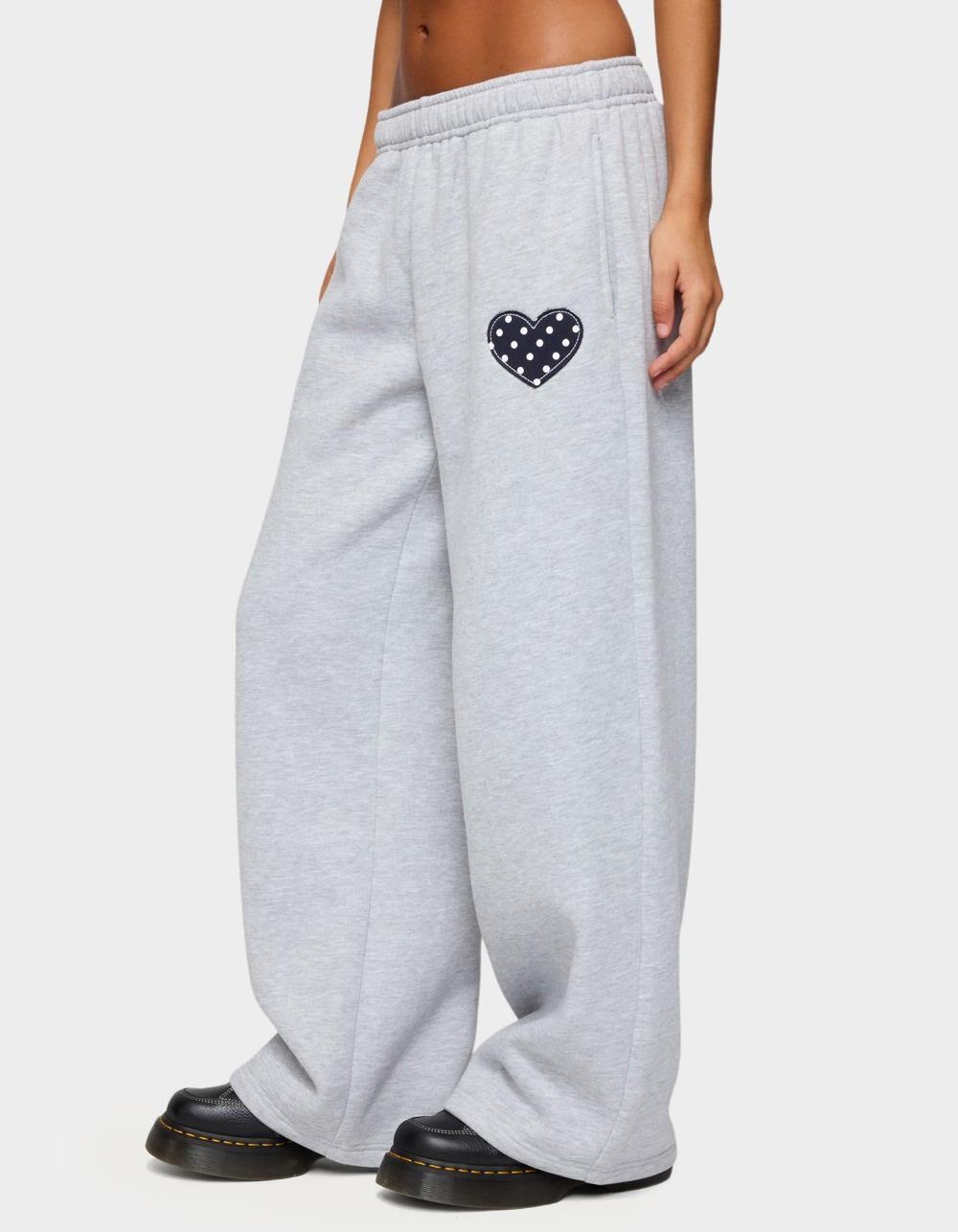 EDIKTED I Heart London Sweatpants - GRAY Product Image