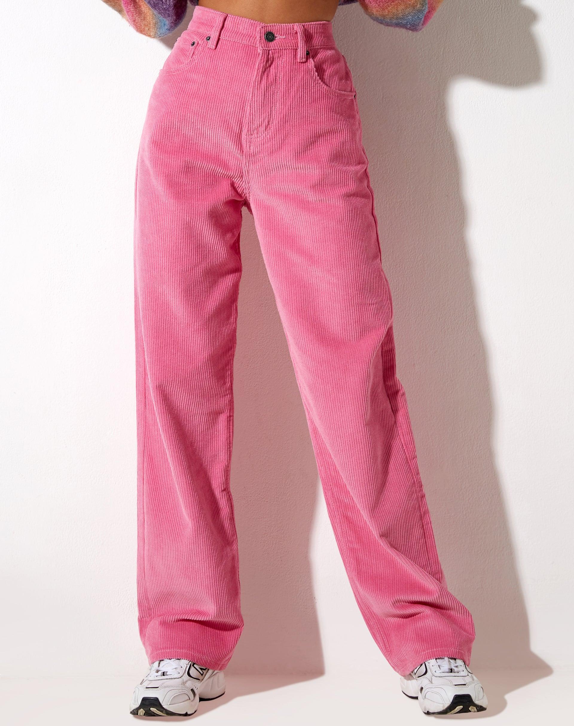 Parallel Trouser in Cord Bubblegum Pink Product Image