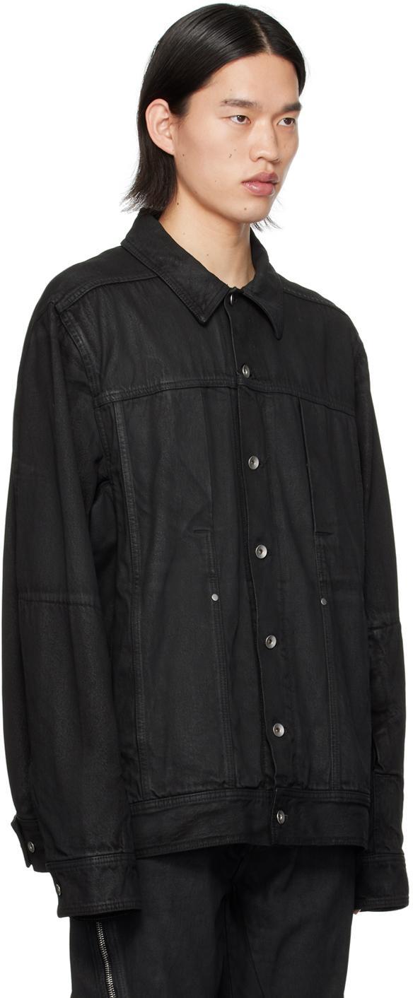 RICK OWENS Black Lido Worker Denim Jacket In 99 Black/black Product Image