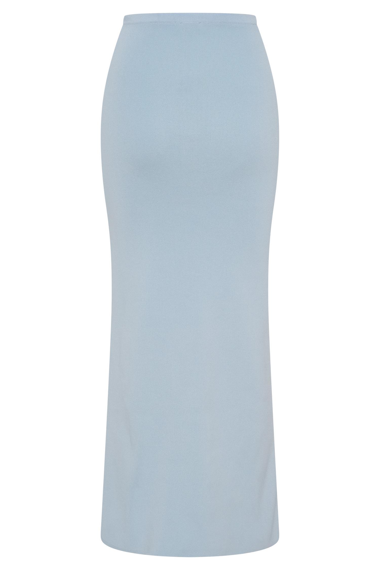 Maxine Knit Maxi Skirt - Light Blue Product Image