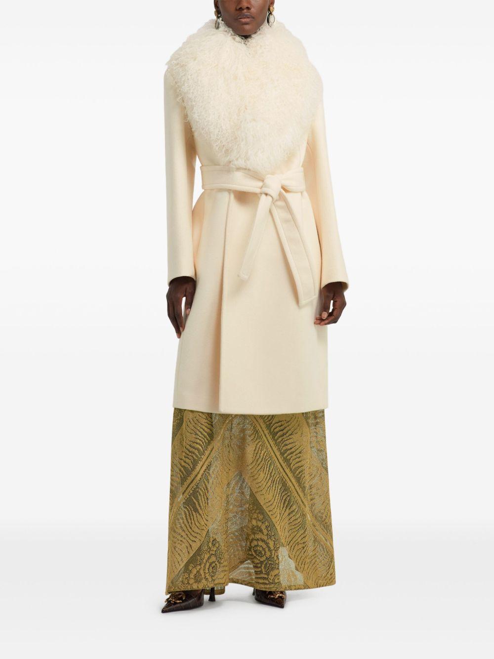 shearling-trimmed coat Product Image