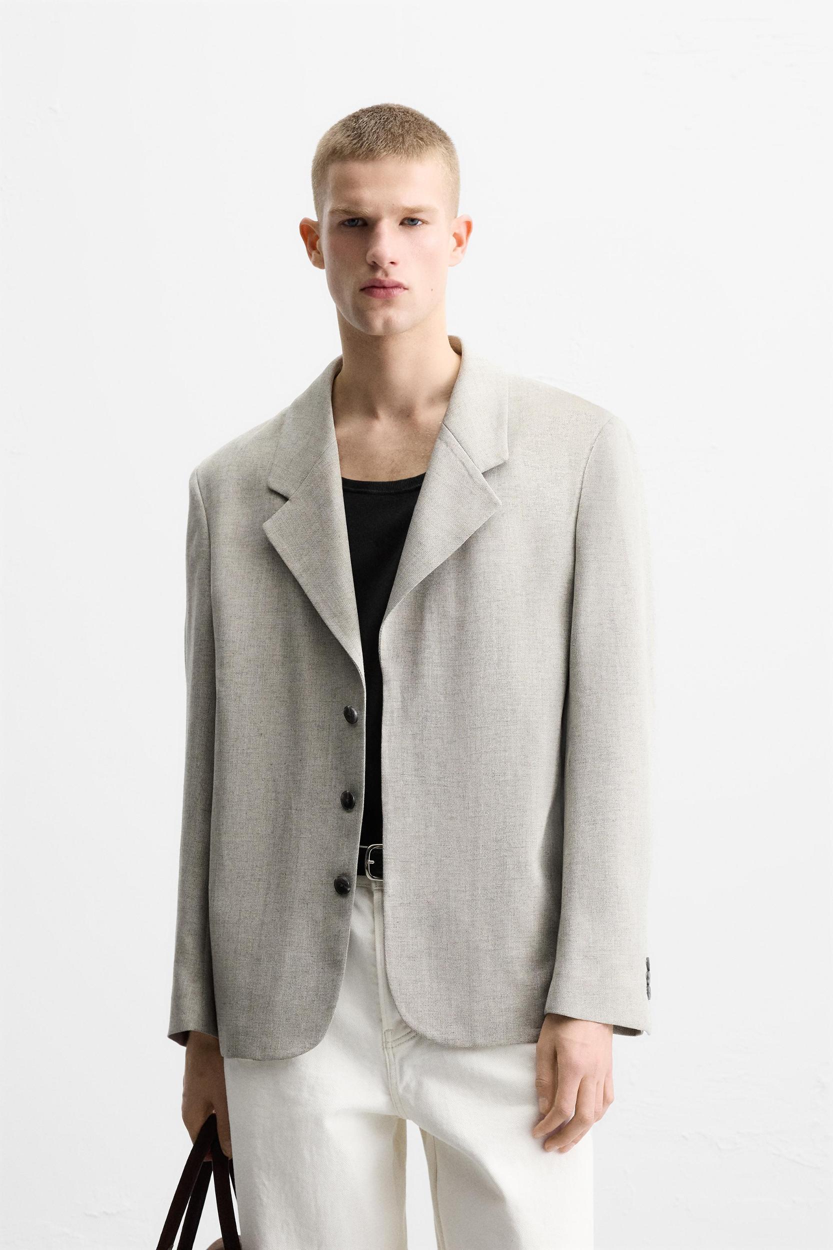 LINEN TEXTURED WEAVE SUIT JACKET Product Image
