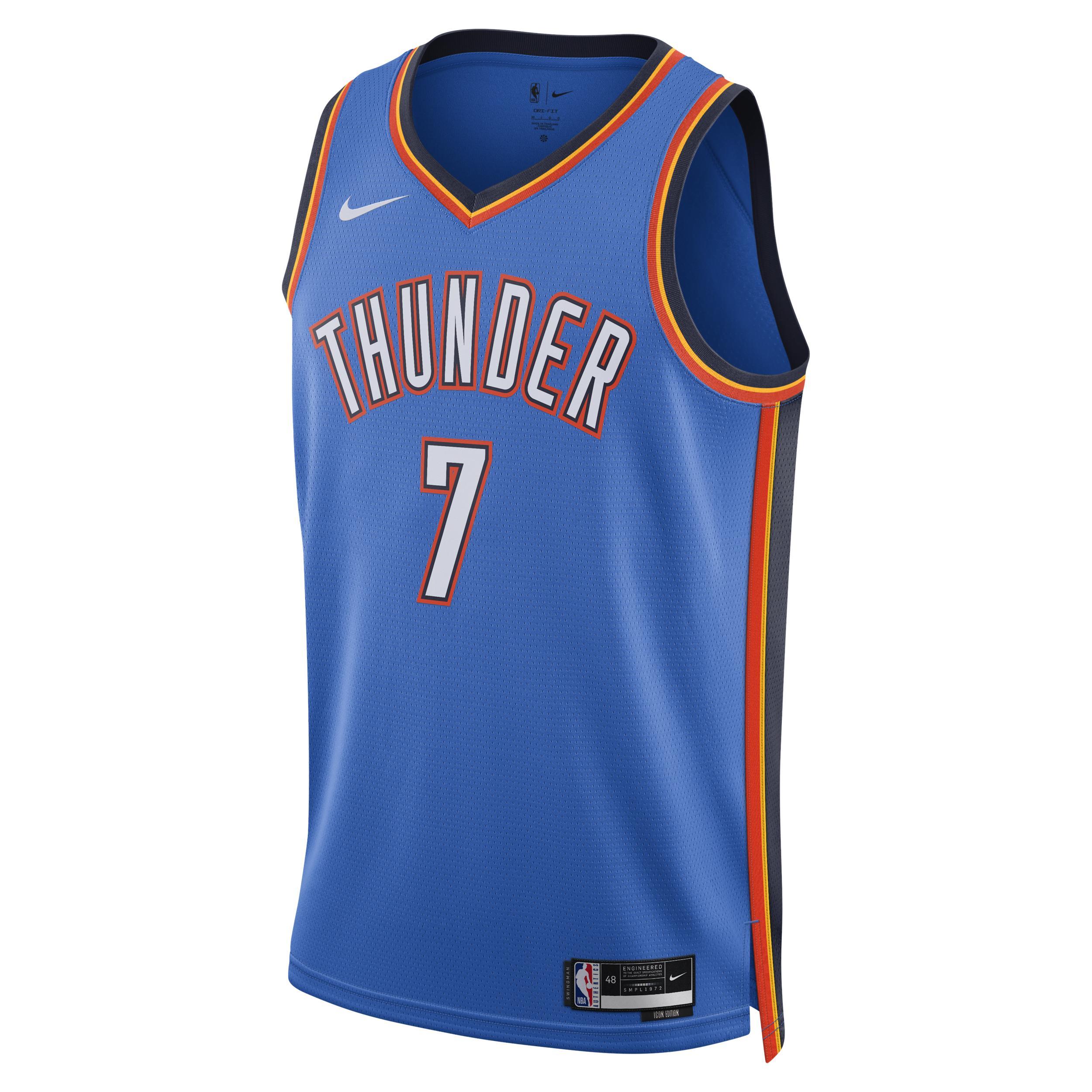 Oklahoma City Thunder Icon Edition 2022/23 Nike Mens Dri-FIT NBA Swingman Jersey Product Image