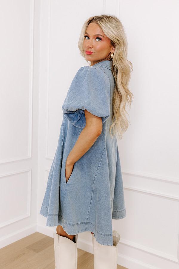 Dreamy Days Denim Mini Dress Product Image