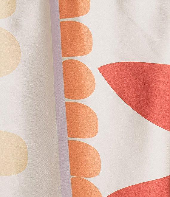 Gianni Bini Charlie Point Collar Short Sleeve Button Front Printed Satin Coordinating Blouse Product Image