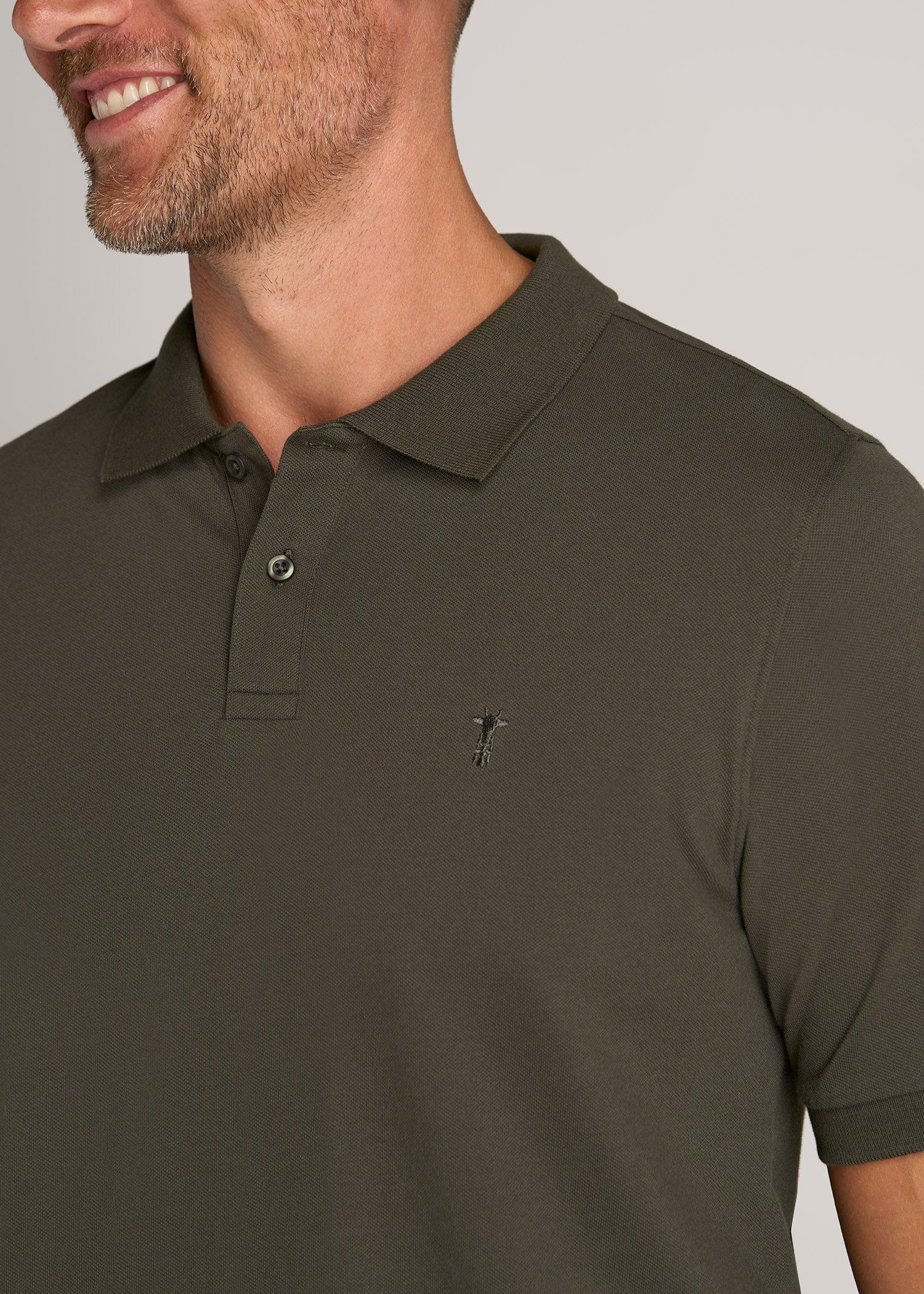 Men's Tall Classic Polo with Embroidered Logo in Vapor Grey Product Image