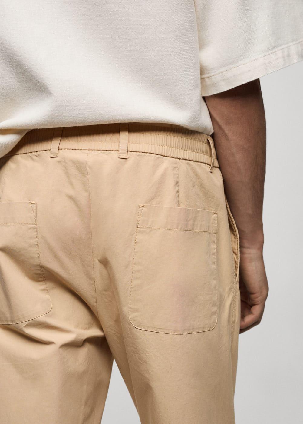 Mango Mens Drawstring Cotton Trousers Product Image