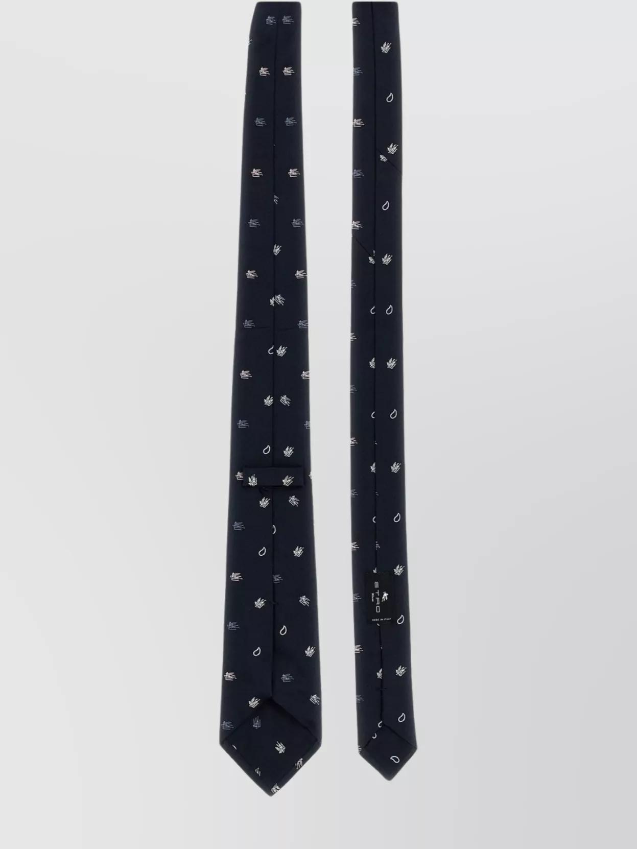 ETRO 'paisley' Pattern Narrow Width Tie In Blue Product Image