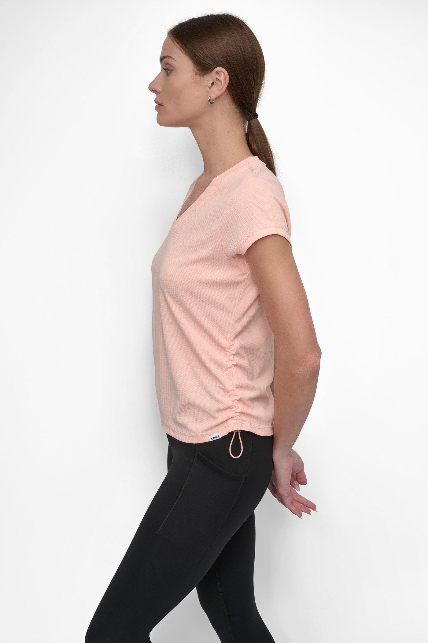 RUCHED TECH-MESH PERFORMANCE TEE Product Image