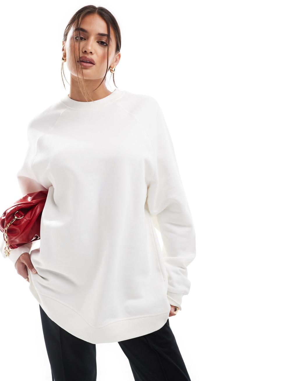 ASOS DESIGN heavyweight oversized sweatshirt in ecru Product Image