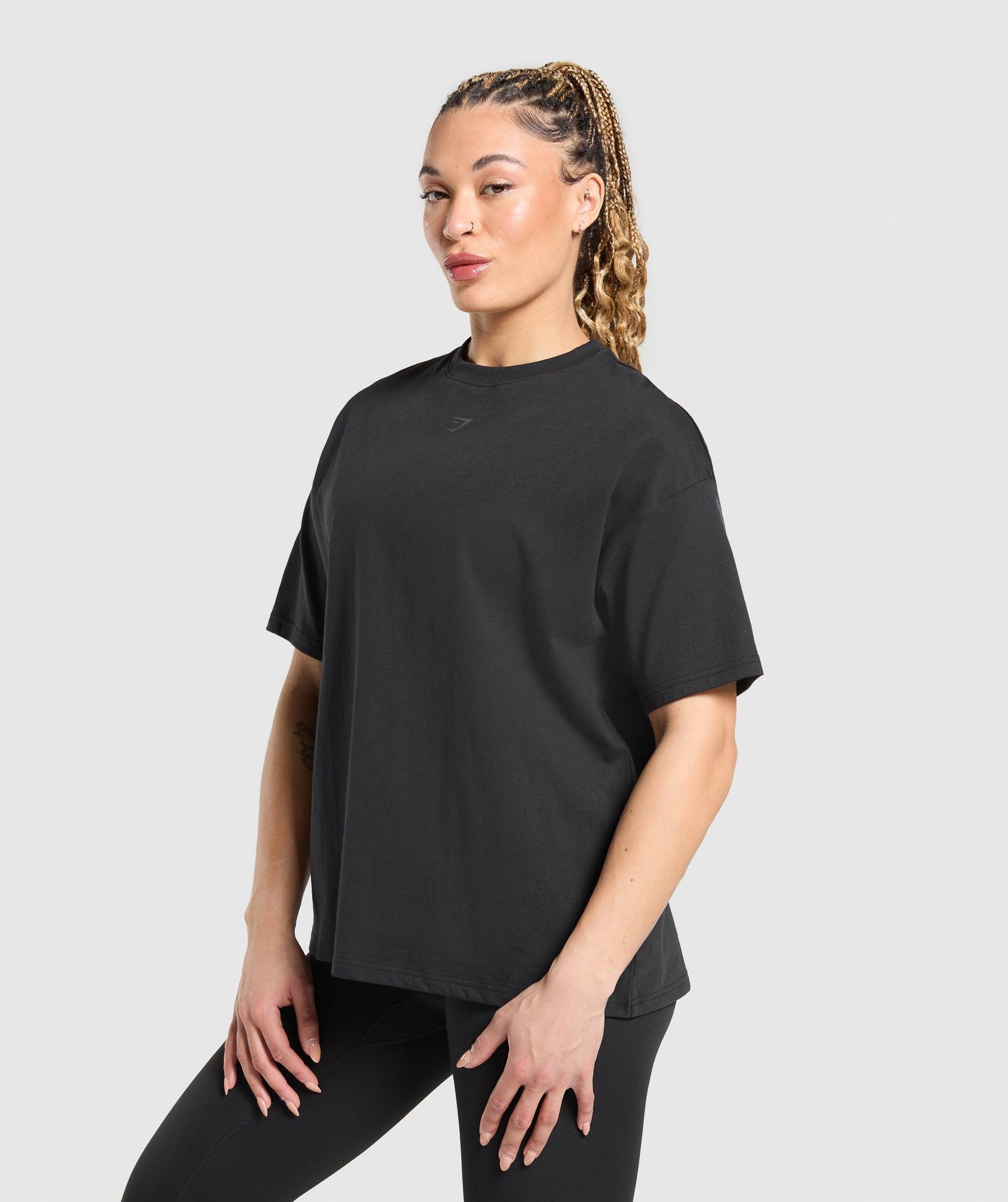 Gymshark Wordmark Graphic T-Shirt - Black Female Product Image