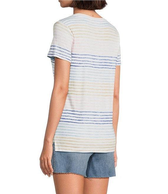 Tommy Bahama Ashby Isles Seabright Stripe Slub Ribbed Knit Crew Neck Short Sleeve Tee Product Image