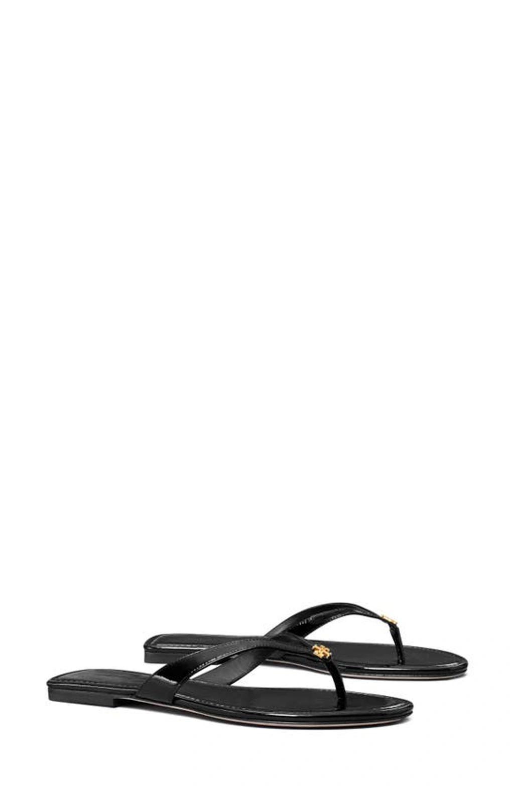 TORY BURCH Capri Medallion Flip Flop Sandals In Black Product Image