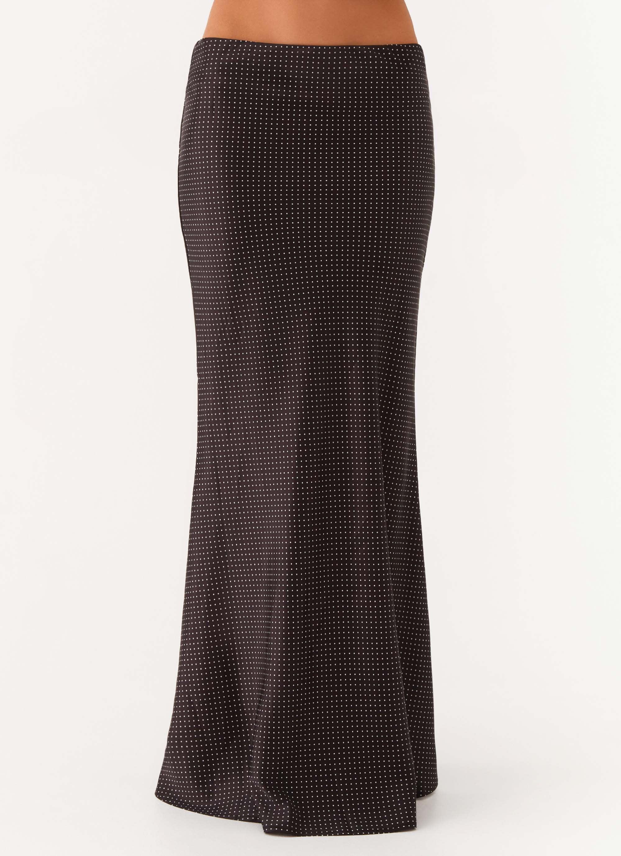 Theadora Maxi Skirt - Black Polkadot Product Image