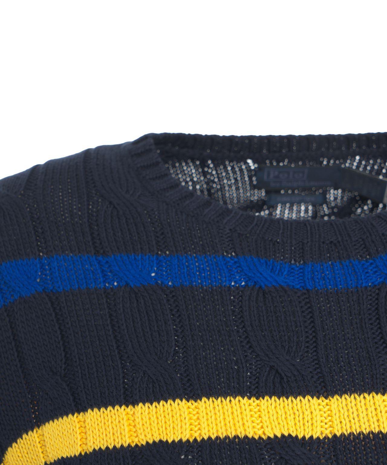 Striped cable knit sweater Product Image