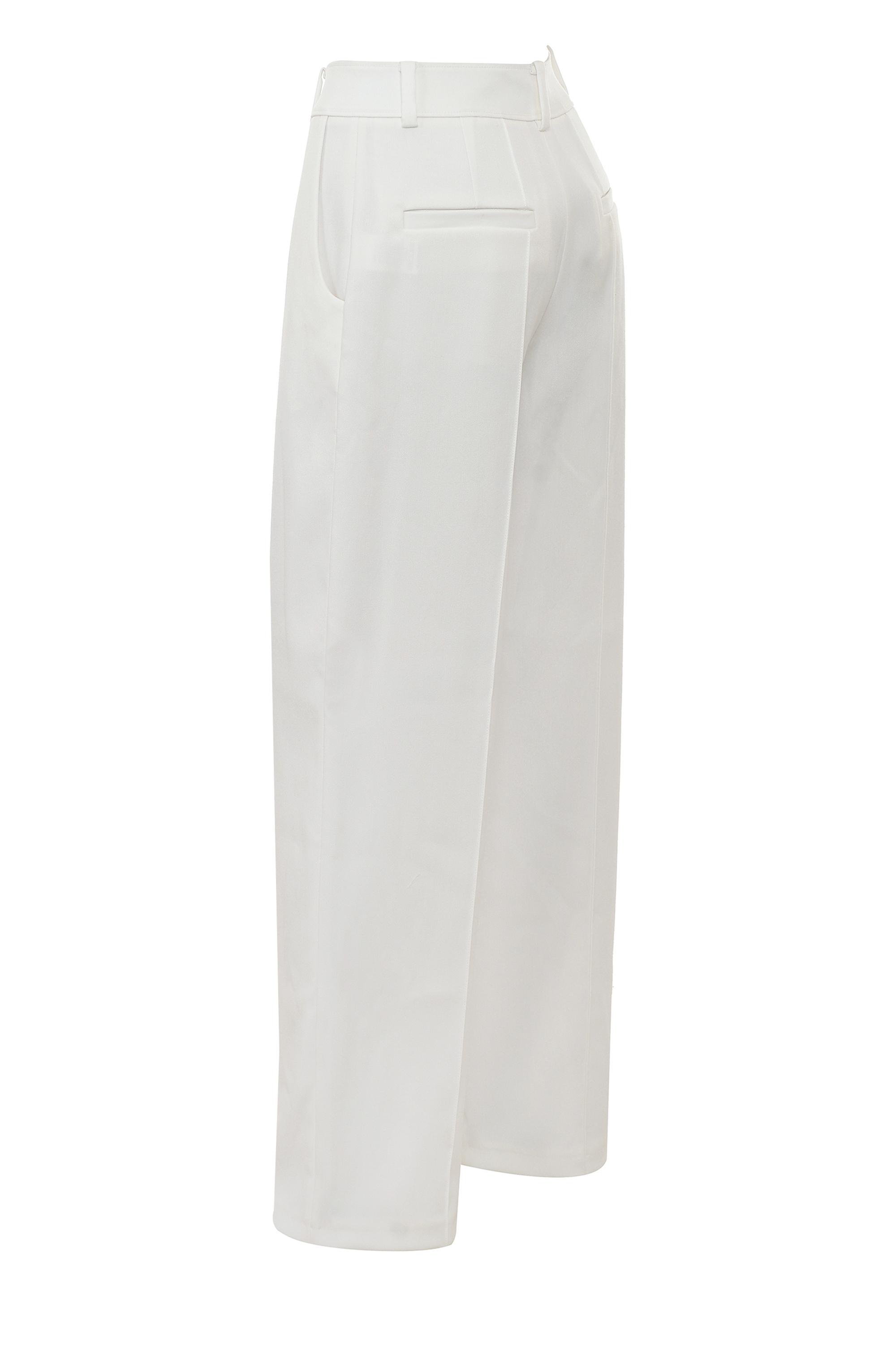 Hayden White Wide Leg High Waist Tailored Trousers Product Image