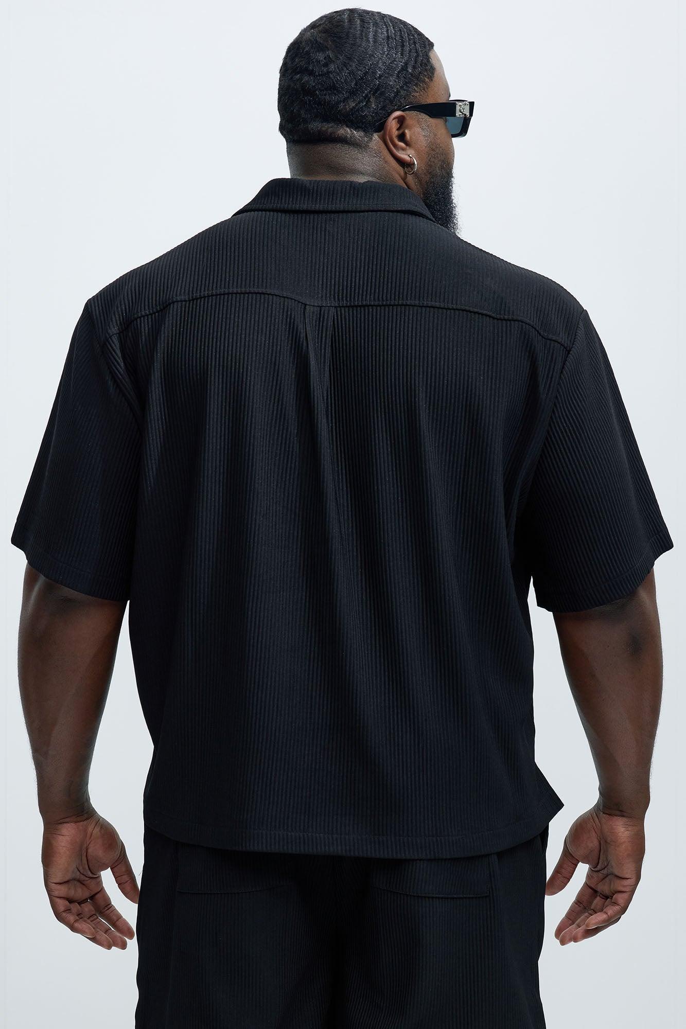 Show Up Short Sleeve Cuban Shirt - Black Product Image