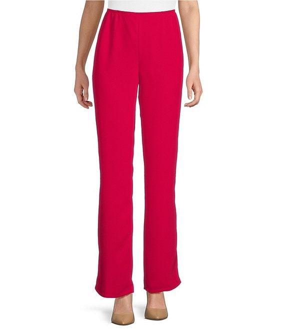Caroline Rose Matte Crepe Pull-On Straight Leg Pants Product Image