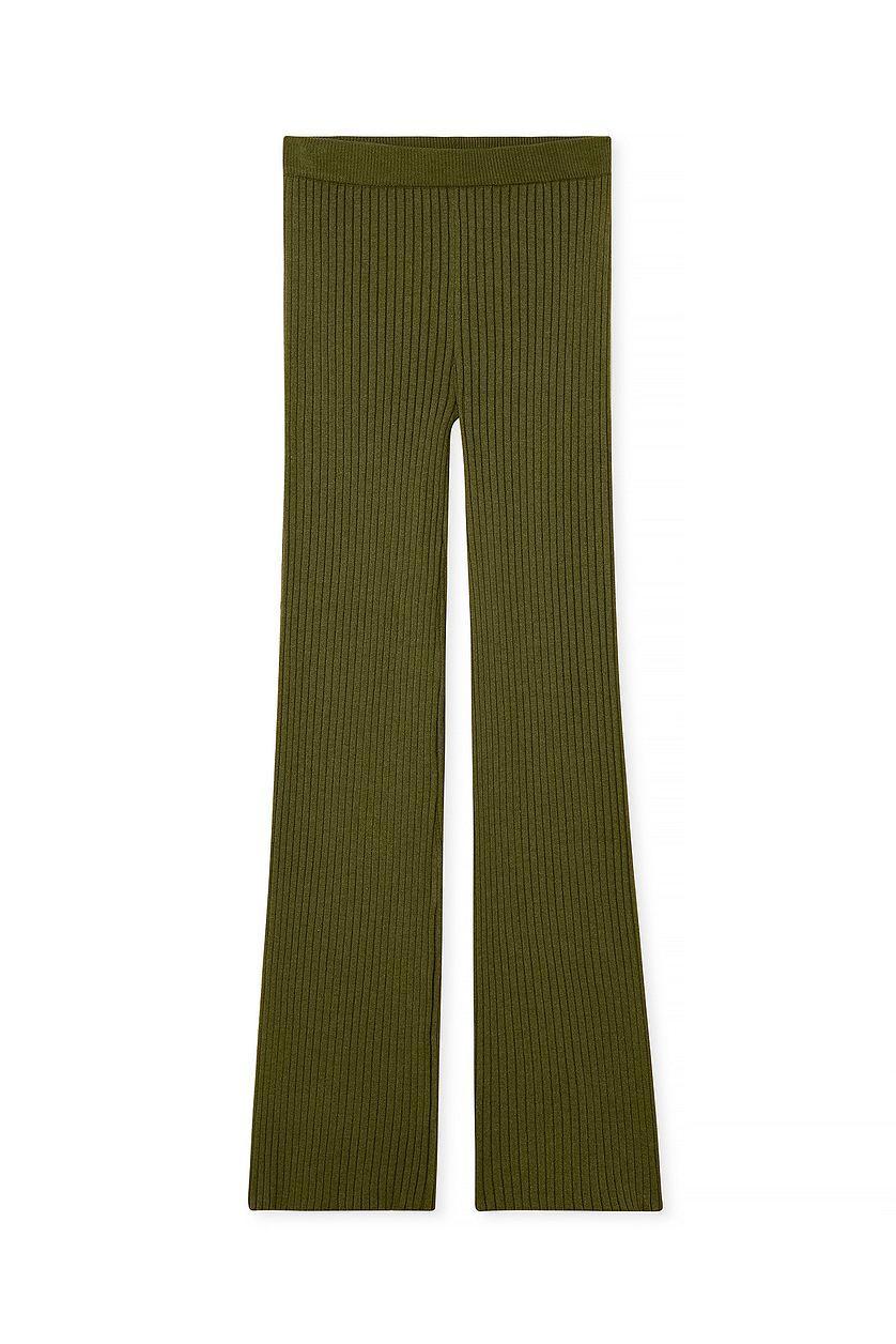 Rib Knitted Trousers Product Image