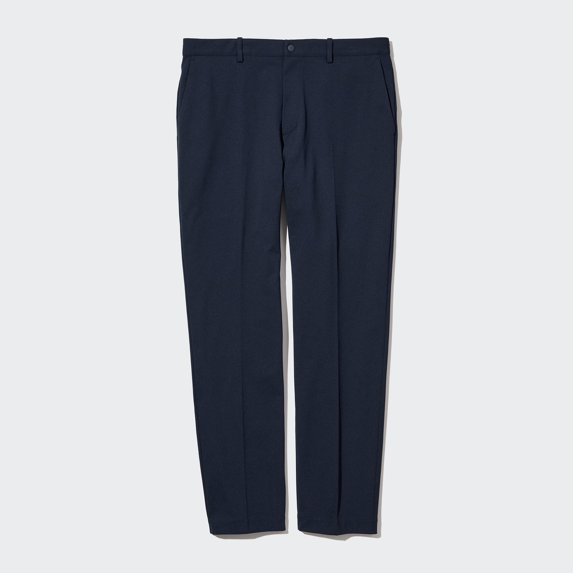 Mens Smart Ankle Pants Ultra Stretch Tall with Quick-Drying Navy Large UNIQLO US Product Image