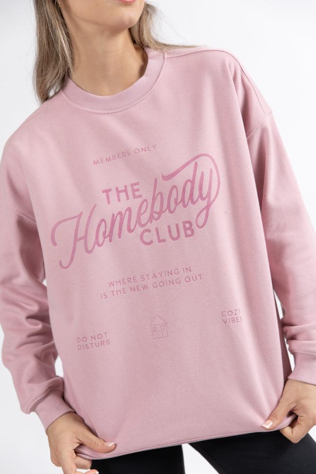 Homebody Club Mauve Oversized Graphic Sweatshirt SALE Product Image