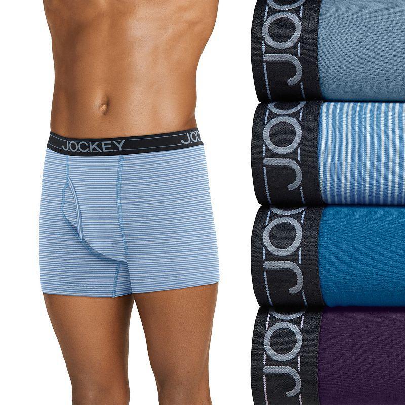 Men's Jockey® 4-Pack Cotton Blend Boxer Brief, Size: Small, Blue Team Product Image