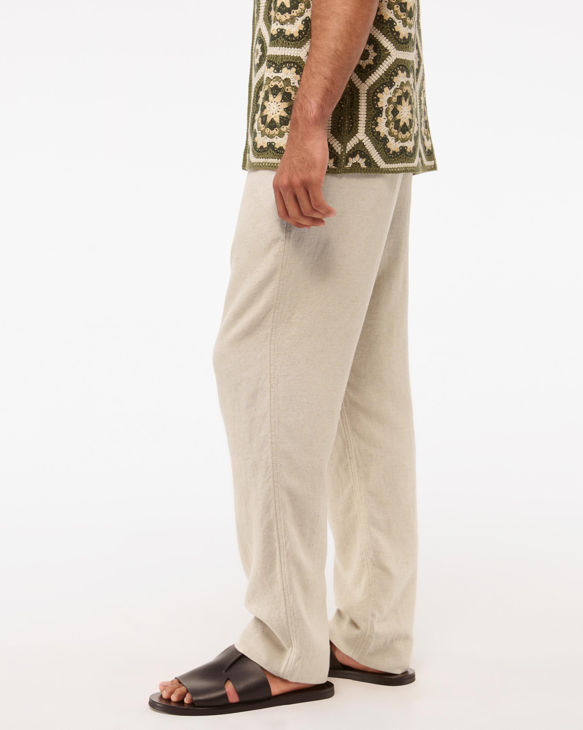 Loose Tailored Linen-Blend Pull-On Pant Product Image