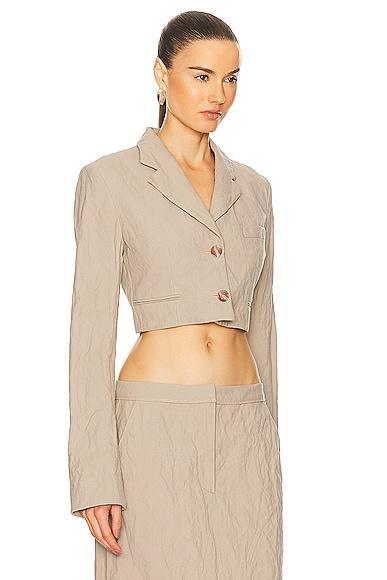 Acne Studios Cropped Blazer in Beige Product Image