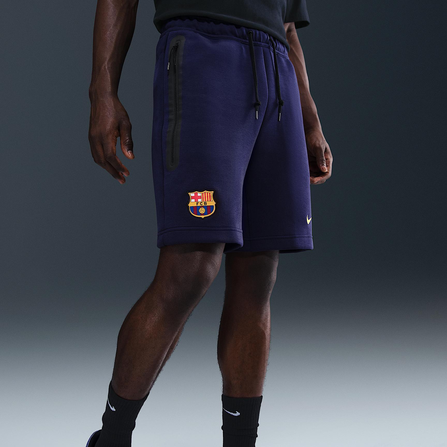 FC Barcelona Tech Nike Mens Soccer Fleece Shorts | HJ6465-594 Product Image