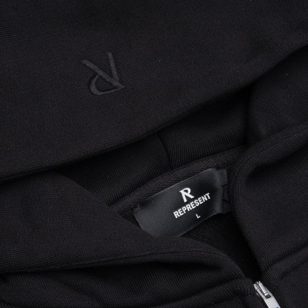 Initial Boxy Oversized Zip Through Hoodie - Black Male Product Image