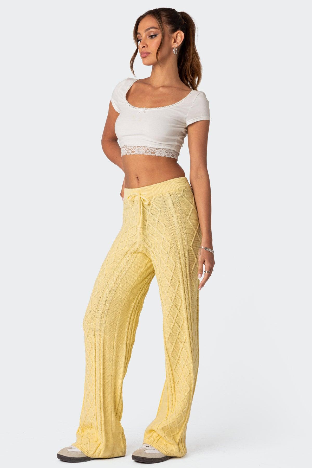 Kasey Cable Knit Pants Product Image