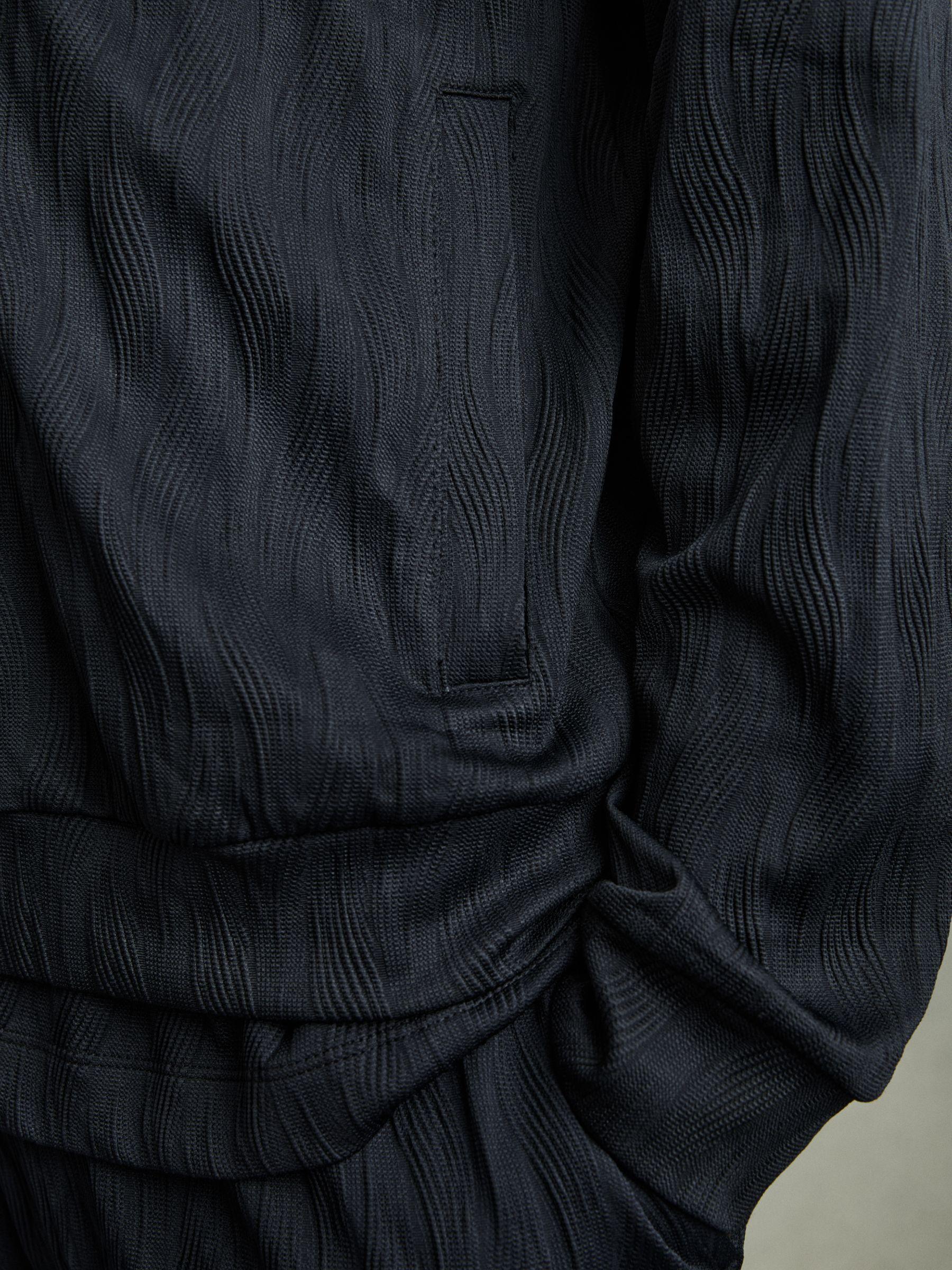 Wave-Jacquard Zip-Through Jacket in Navy Product Image