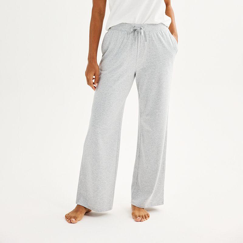 Women's Sonoma Goods For Life® Cotton Modal Open Hem Pajama Pants, Size: Large, Gray Stripe Product Image