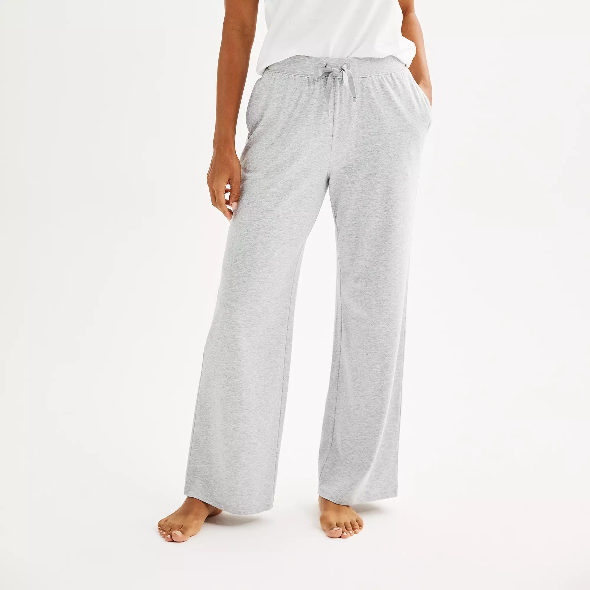 Women's Sonoma Goods For Life® Cotton Modal Open Hem Pajama Pants, Size: XL, Medium Cumulus Grey Product Image