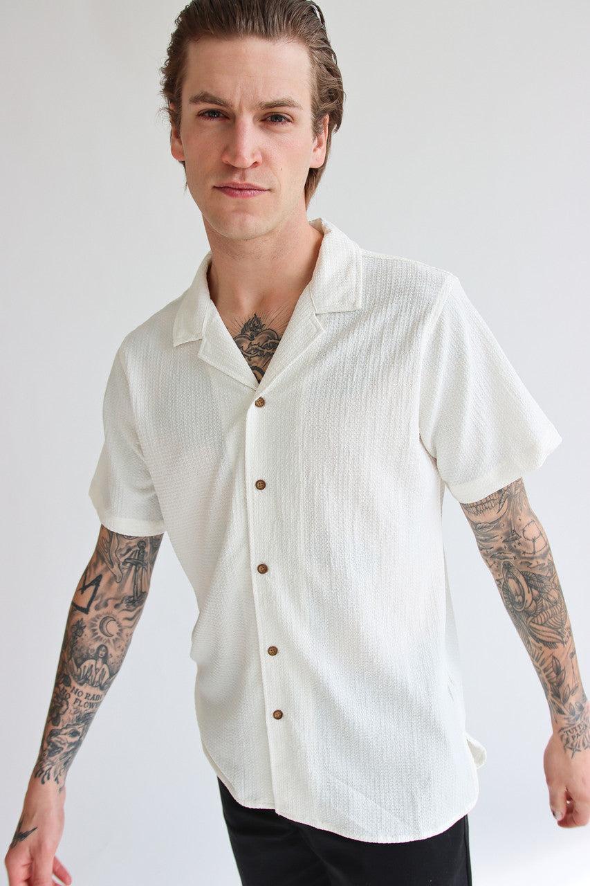 Lightweight Textured Button Up Shirt Product Image