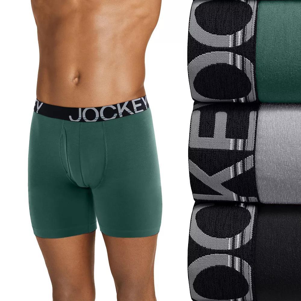 Men's Jockey® 3-pack ActiveStretch™ Long Leg Briefs, Size: Medium, Boulder Grey Mutli Product Image